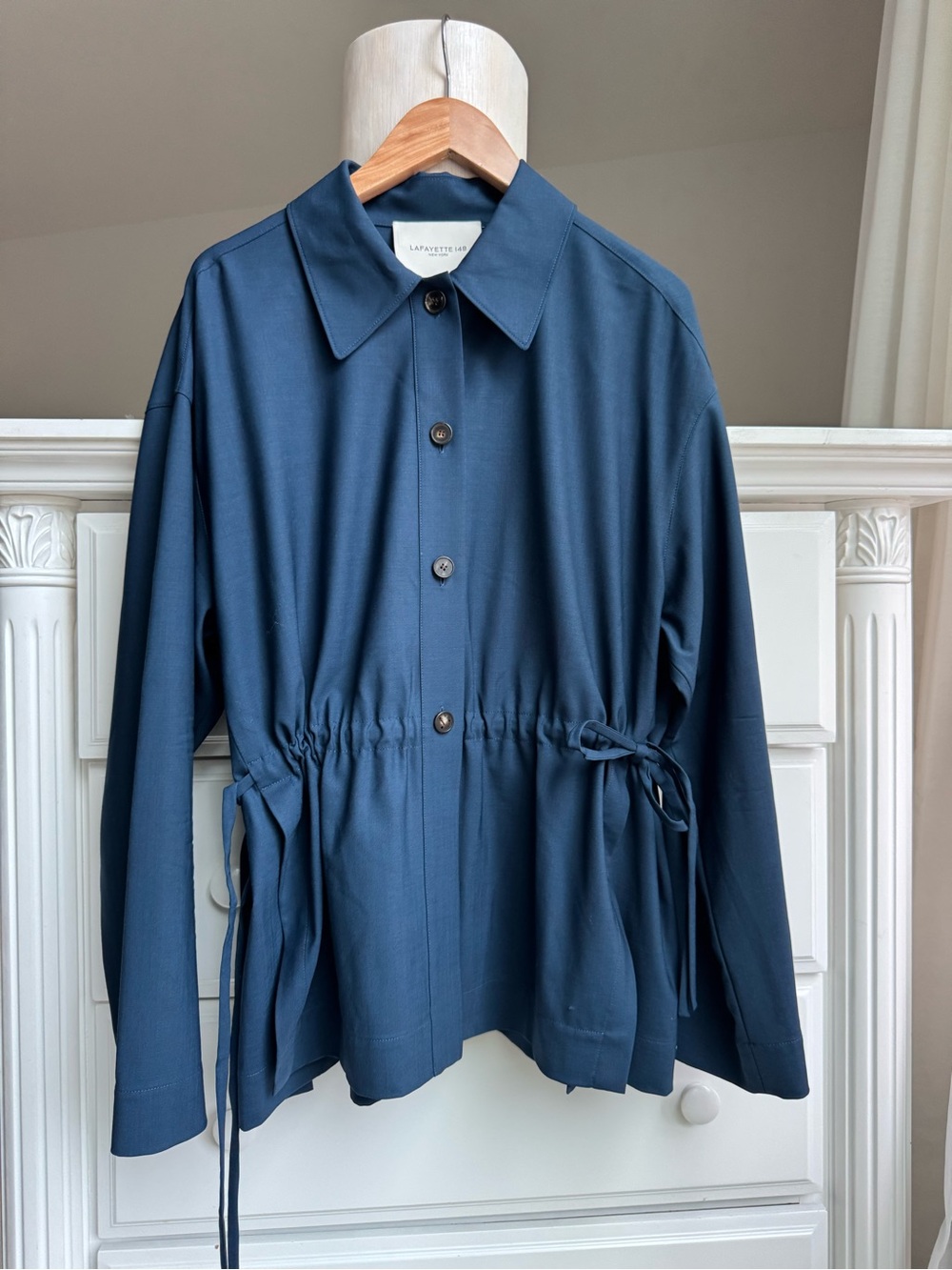 Lafayette 148 New York Wool Blend Drawstring Waist Jacket Size M